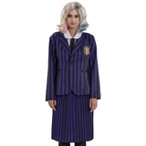 Metamorph Wednesday Kostüm "Enid" für Damen | Schuluniform Schwarz Lila - Addams Family Größe: L - Violett