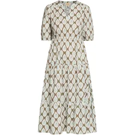 Cartoon Druckkleid Midi Blau/Grün 34