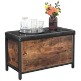 Songmics Sitzbank, mit Stauraum, gepolsterte Truhe 80 x 40 x 50 cm