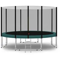 Baunsal® Trampolin Outdoor Ø 305 cm (EXD) grün als Komplettset mit Federabdeckung, Sprungmatte, Netz und Leiter - Gartentrampolin Spielzeug für Kinder