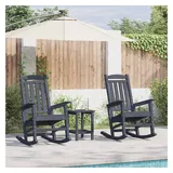 vidaXL Schaukelstuhl für den Garten 38 x 38 x 46 cm blau 3 St.