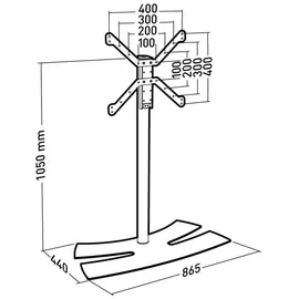 ERARD LUX-UP 1050L Fernsehständer 30 - 65 Zoll, schwarz