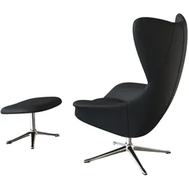 flexlux Ohrensessel »Stilo Relaxsessel, TV-Sessel«, Solitär, Stil-Ikone, drehbar, Fuß Aluminium schwarz