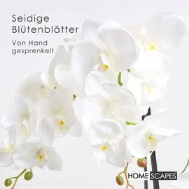 Homescapes Künstliche Weiße Phalaenopsis-orchidee im Dunkelgrauen Keramiktopf, 82 cm