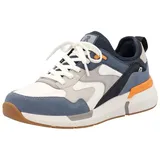 Rieker Herren-Sneaker Jeans-Blau-Weiß-Grau-Orange-Mehrfarbig, Farbe:blau, EU