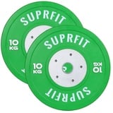 SF SUPRFIT Hantelscheiben 50mm - Gewichtsscheiben aus Hartgummi, 10 kg, (2-tlg), 50mm, Gewicht: 5 - 25 kg in vers. Farben