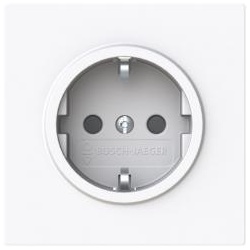 Busch-Jaeger SCHUKO® Steckdosen-Einsatz Safety+, Busch-art linear (studioweiß)