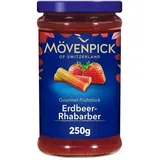 Mövenpick Gourmet-Frühstück Erdbeer-Rhabarber, Premium Fruchtaufstrich, 250 g