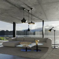 Tom Dixon Beat Tall LED, schwarz/Messing