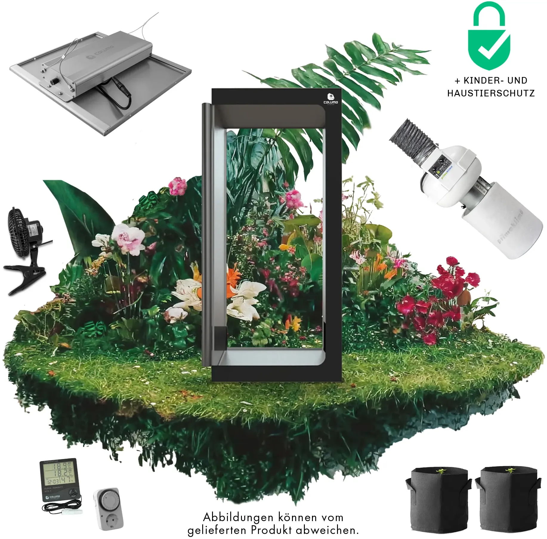 Caluma Growset M (80 x 80 cm, 150 W Premium-Lüftungsset)