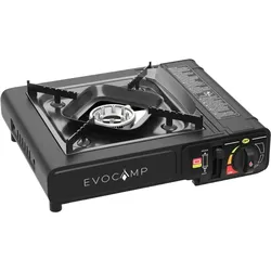 EVOCAMP Gaskocher 1-flammig mit Transportkoffer für Kochen unterwegs - ohne Gaskartuschen