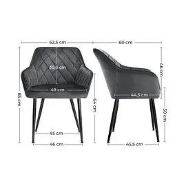 Songmics Sessel dunkelgrau schwarz Stoff, 1 St.