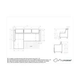 miuform Ecksofa mit Schlaffunktion Sweet Harmony ¦ grau ¦ Maße (cm): B: 228 H: 95