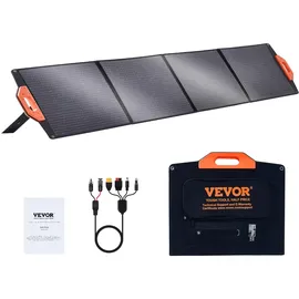 Vevor 200W Solarpanel Kit 18V monokristallinen Solarmodul wasserdichte ETFE-Oberfläche (IP67) Solaranlage Umwandlungsrate von 23% inkl.4-in-1-MC4-Adapterkabel Ideal für Wohnmobile Yachten Zuhause