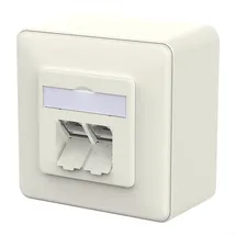 Metz RJ45 Anschlussdose IDC 2 Port AP reinweiß