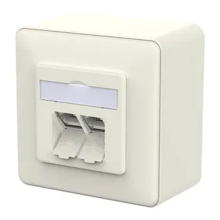 Metz RJ45 Anschlussdose IDC 2 Port AP reinweiß