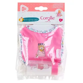Corolle Puppenflasche Lätzchen + Flasche Rosa 9000141790