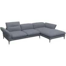 flexlux Ecksofa "Salino, Funktionssofa mit Recamiere, Relaxsofa, Ecksofa", blau (navy blau), B:307cm H:88cm T:182cm, 62% Polyester, 17% Cotton, 14% Viscose, 7% Linen, Sofas, Ecksofa, Sofa mit Arm- und Kopfteil-Verstellungen, Kaltschaum & Stahl-Wellen