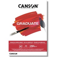 Canson Graduate - C400110379 Öl- und Acrylpapier Block, DIN A5, 20 Blatt, 290 g/m2