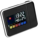 Zerodis Projektionsuhr, Bürobedarf, Luftfeuchtigkeit, LCD-Farbdisplay, LED-Hintergrundbeleuchtung, Schlummerfunktion, Projektionswecker, LCD-Luftfeuchtigkeitsanzeige, Wetterstation, Uhr,