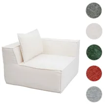 Mendler Lounge-Sessel Stoff 63 x 97 x 97 cm Creme mit Kissen