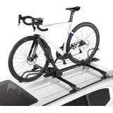 Vevor Dachfahrradträger 15 kg Tragkraft, klappbarer Fahrraddachträger mit sicherem Verriegelungssystem für die meisten Standard-Querträger, aufrechter Autodachträger für SUV Auto, Schwarz