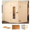 Sauna WEKA Turku Eck 1, beige (natur), ohne Ofen, (ohne Ofen), Saunen, ohne Ofen