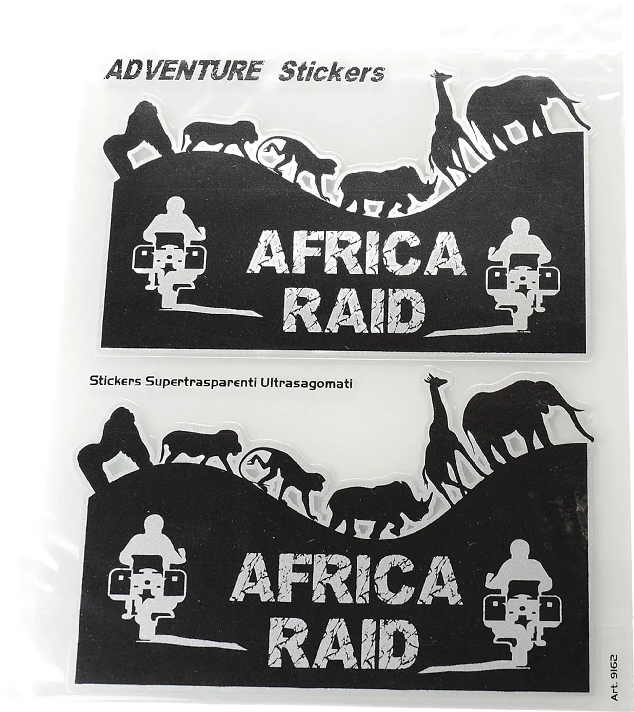 Booster Africa Raid, jeu d autocollants - Noir/Net