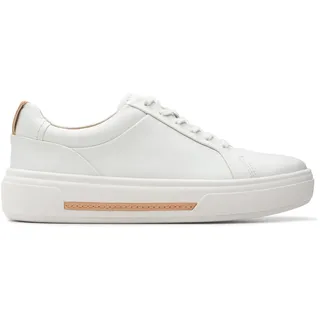 CLARKS Damen Hollyhock Walk Sneaker, Off White Lea, 39.5 EU