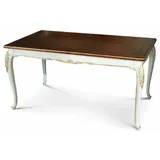 Casa Padrino Luxus Barock Esstisch Braun / Weiß / Gold 160-250 cm - Barock Möbel - Italy - Braun/Weiß/Gold