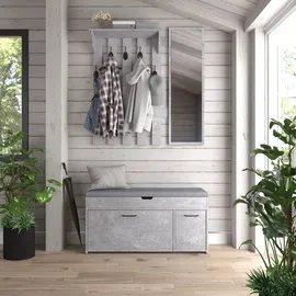 Mondeer Schuhbank 100 x 30 x 52 cm grau / weiß