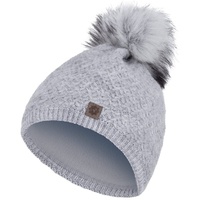 compagno Bommelmütze (1-St) Wintermütze Beanie Strickmütze Damen Herren Mütze Winter grau