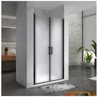 i-flair Lara Duschtür rechts 80 x 180 cm schwarz satiniert ESG Sicherheitsglas