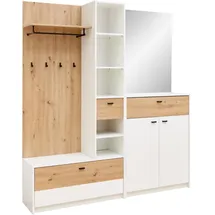 Garderobe Venlo 173 x 195 x 38 cm Weiß, Eiche