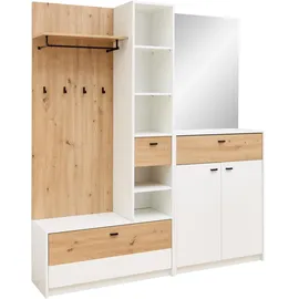 Garderobe Venlo 173 x 195 x 38 cm Weiß, Eiche