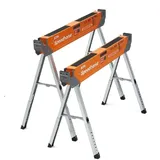 Pm-4550 Portabler Sägebock Speedhorse Xt, Höhenverstellbarer Tischständer Mit Klappbaren Beinen Und Metallplatte, 680 Kg, 2 Stk - Bora