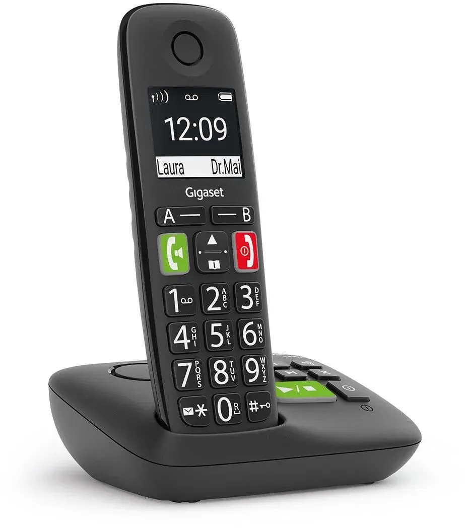Gigaset E290A Analoges/DECT-Telefon Anrufer-Identifikation Schwarz