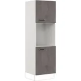 Impuls Küchen Herdumbauschrank Prag 60 x 57,6 x 190,7 cm Grau