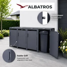 Albatros Mülltonnenbox 272 cm x 118,5 cm grau