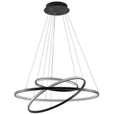 LUCANDE Ezana dimmbar Modern in Schwarz aus Metall 1-flammig Wohnzimmerleuchte