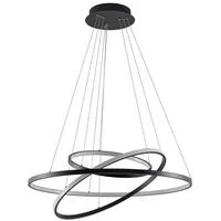 LUCANDE Ezana dimmbar Modern in Schwarz aus Metall 1-flammig Wohnzimmerleuchte