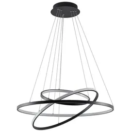 LUCANDE Ezana dimmbar Modern in Schwarz aus Metall 1-flammig Wohnzimmerleuchte