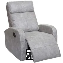 Mendler HWC-A54 Premium, Relaxsessel Schaukelstuhl Wippfunktion, drehbar ~ Stoff/Textil hellgrau