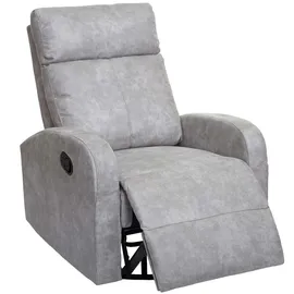 Mendler HWC-A54 Premium, Relaxsessel Schaukelstuhl Wippfunktion, drehbar ~ Stoff/Textil hellgrau