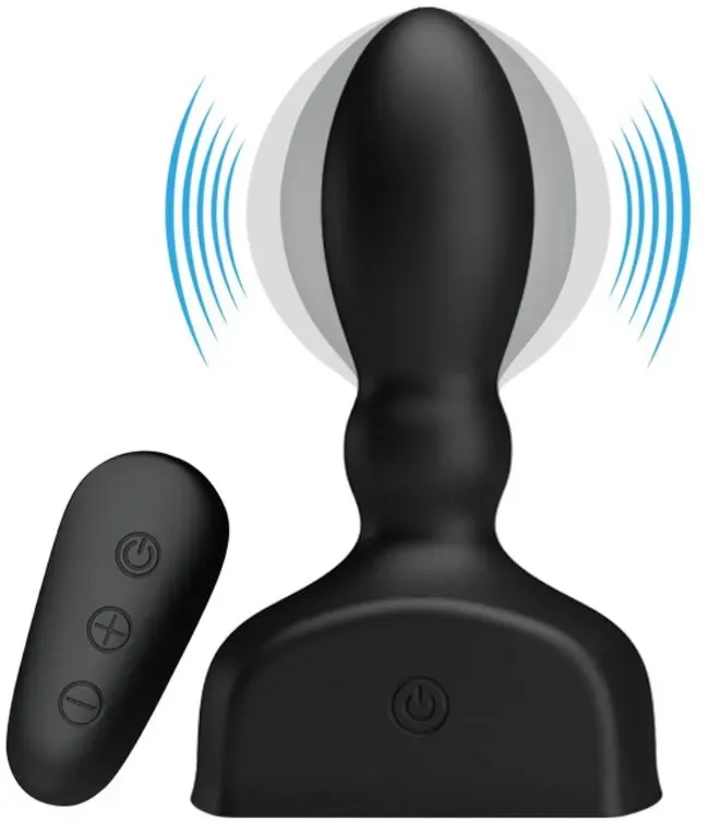MR PLAY - Aufblasbarer Analplug mit Fernbedienung Schwarz
