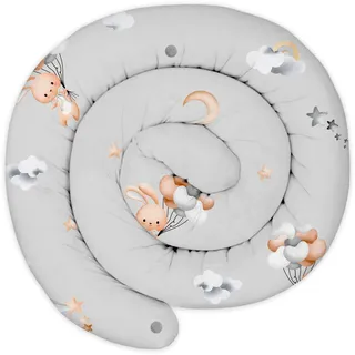 Totsy Baby XXL Bettschlange Bettkissen Stillkissen Bettrolle Bettkantenschutz Zierkissen Bettumrandung Schlange XL Handmade Kaninchen 400 cm Oeko-Tex-Zertifikat