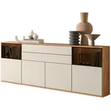 Venda Sideboard, Buche, Beige, Kunststoff, 5 Fächer, 2 Schublade(n) Schubladen, 180x85x40 cm, individuell planbar, Beimöbel erhältlich, in verschiedenen Holzdekoren erhältlich, Wohnzimmer, Kommoden & Sideboards, Sideboards