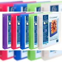 Exacompta Kreacover Präsentationsringbücher 4-Ringe farbsortiert 4,0 cm DIN A4, 15 St.