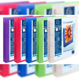Exacompta Kreacover Präsentationsringbücher 4-Ringe farbsortiert 4,0 cm DIN A4, 15 St.
