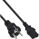 InLine Netzkabel, Schutzkontakt gerade auf Kaltgerätestecker C13, 0,3m, schwarz